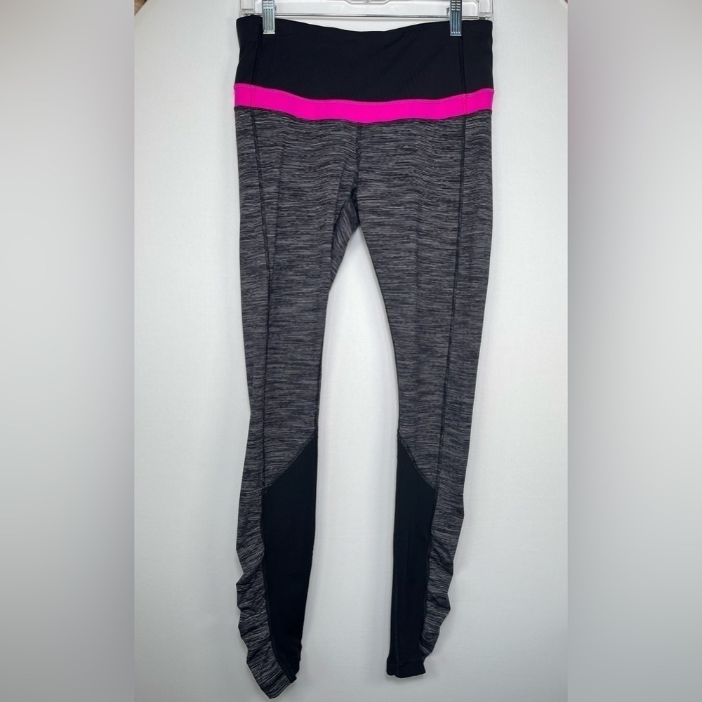 Lululemon Women’s Black/Pink/White/Heather Gray Leggings-Run Spirit Tight II-8